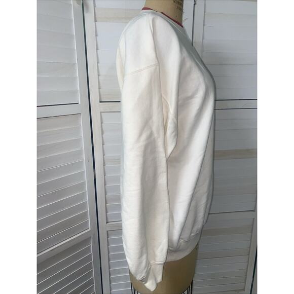 Vintage 90s M&C Sportwear OffWhite Christmas Cardinal Sweatshirt Women’s X-Large - Picture 5 of 9